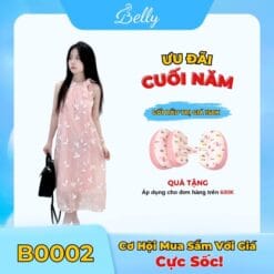 Đầm maxi có yếm buộc nơ