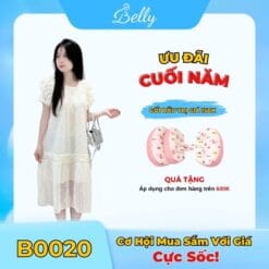 Đầm Bầu Babydoll Tay Bèo Belly Thiết Kế Dáng Suông Thoáng Mát