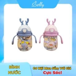 Bình Uống Nước Hình Con Hươu 300ml Chống Sặc Cho Bé